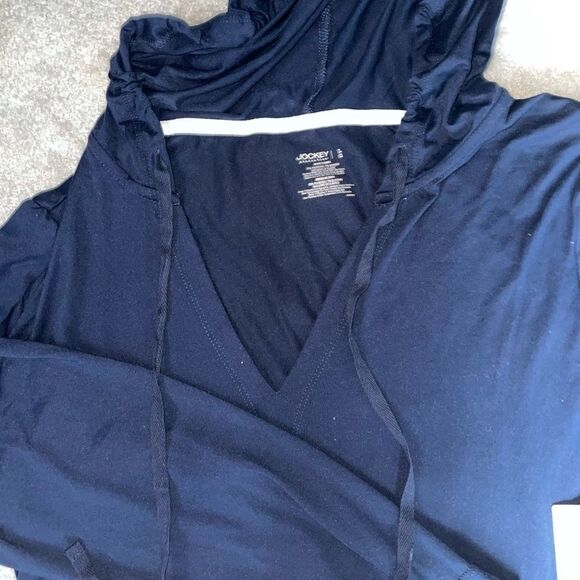 πNWT Jockey Sleep Cropped Blue Hoodie Size Large - Picture 10 of 13